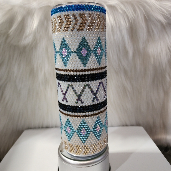 BRAND NEW DOUBLE WALL STAINLESS STEEL RHINESTONE TUMBLER 20OZ - Picture 1 of 4